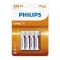 Batterie AAA Philips Extra Zinc Chloride 1,5V - Blister da 4 pezzi WB682 