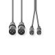 Cavo Audio XLR 2x Maschio a 3 Pin XLR 2x Maschio RCA 3m Grigio ND3270 Nedis
