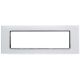 Placca in vetro bianco 7 posti compatibile Living International EL2283 