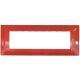 Placca in tecnopolimero 7 posti color rosso corallo compatibile Vimar Plana EL1461 