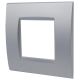 Placca 2 posti argento Soft Touch compatibile Living International EL2526 