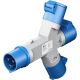Adattatore CEE blu da campeggio con spina 16A e 3 prese CEE 230V IP44 F1084 Goobay